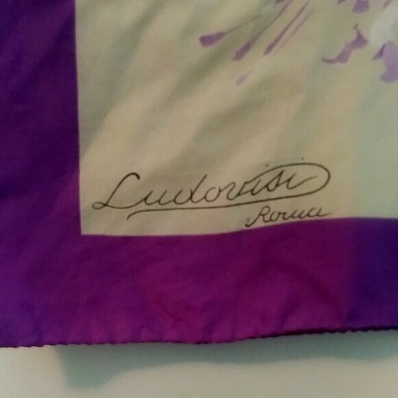 Vintage Ludovisi Roma Scarf  Floral Silk Elegance  Italian Retro Glam 🧣🇮🇹 - Picture 6 of 9
